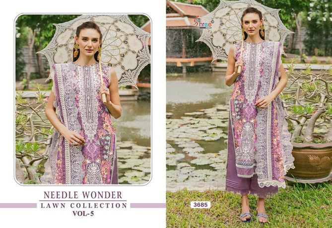 Needle Wonder Lawn Collection Vol 5 By Shree Cotton Pakistani Suits Wholesale Online
